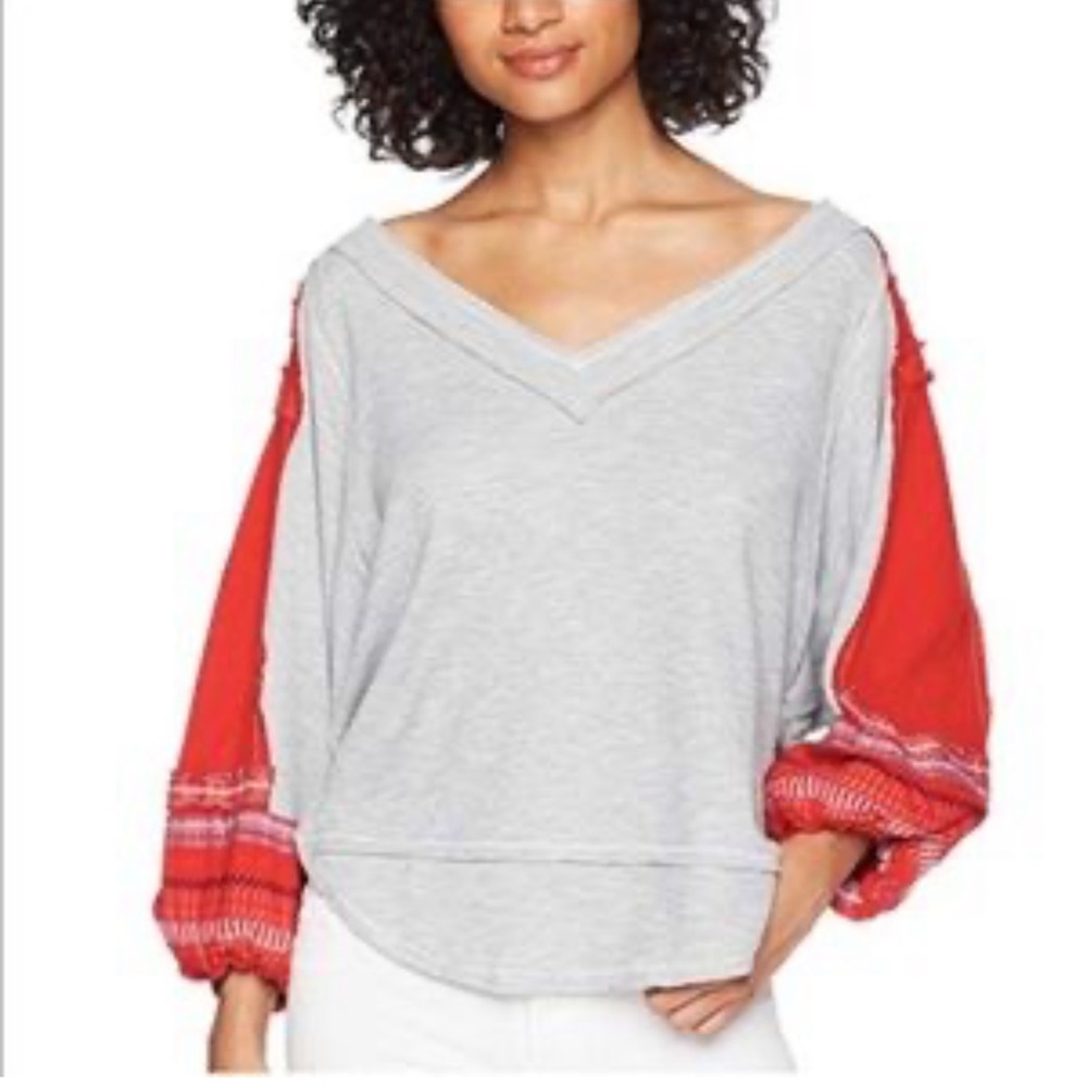 Free People Ribbed Long Sleeve Thermal Waffle Knit NWOT